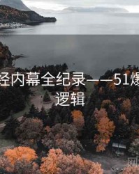 深度财经内幕全纪录——51爆料热度逻辑