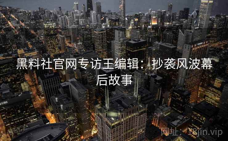 黑料社官网专访王编辑：抄袭风波幕后故事